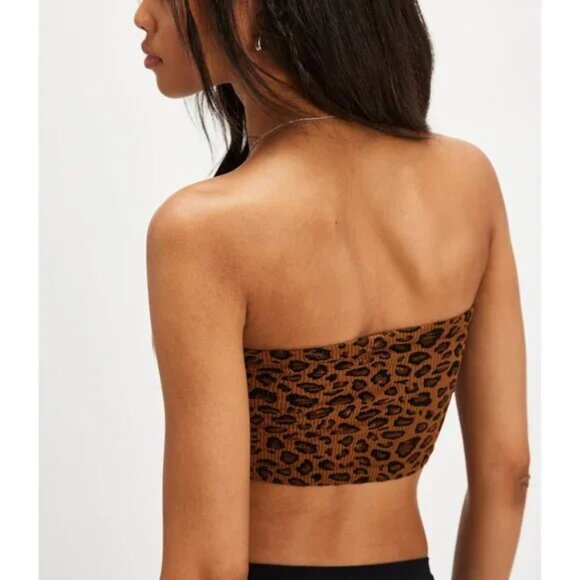 FREE PEOPLE Amelia Pattern Bandeau / Leopard Combo NWT (L/XL) - Picture 3 of 5